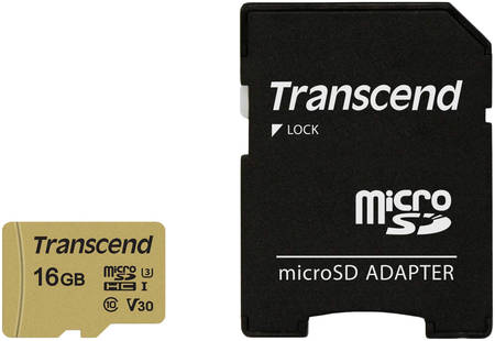 Карта памяти Transcend Micro SD 500S TS16GUSD500S 16GB
