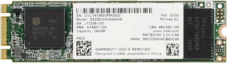 SSD накопитель Intel 540s M.2 2280 240 ГБ (SSDSCKKW240H6X1)