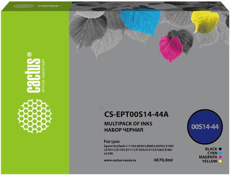 Чернила для струйного принтера Cactus CS-EPT00S14-44A, многоцветный, совместимый
