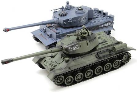ZEGAN Радиоуправляемый танковый бой Русский Т34 и Немецкий TIGER 2.4G - ZEG-99824 965844463152702
