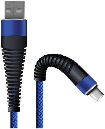 Кабель BORASCO Fishbone, micro USB B (m), USB A(m), 1м, синий 38501 965844463224861