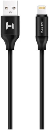 Кабель HARPER Lightning (m), USB A(m), 1м, черный sch-530 965844463224877
