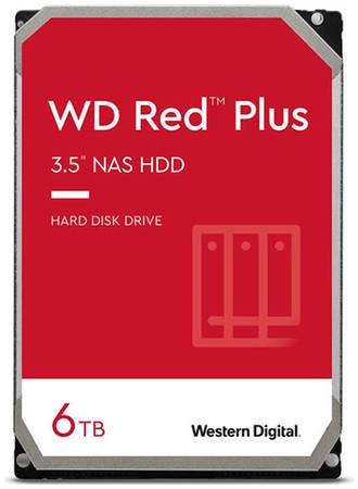 Жесткий диск WD Red Plus WD60EFZX, 6ТБ, HDD, SATA III, 3.5″ 965844463295805