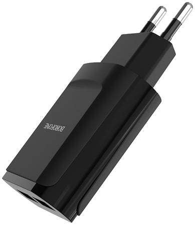Сетевое зарядное устройство Borofone BA8A LePlug, 2xUSB, 2,1 A, black 965844463433504