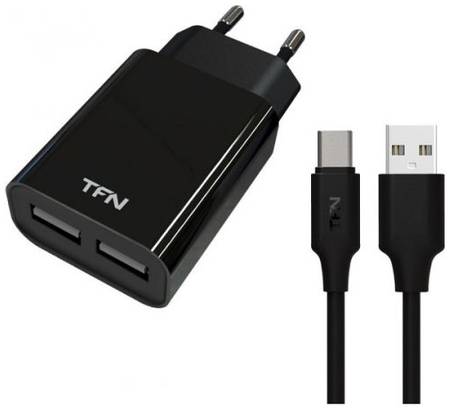 Сетевое зарядное устройство TFN 2 USB, 2,4 A, (WC2U24AUSBCBK) black 965844463460237