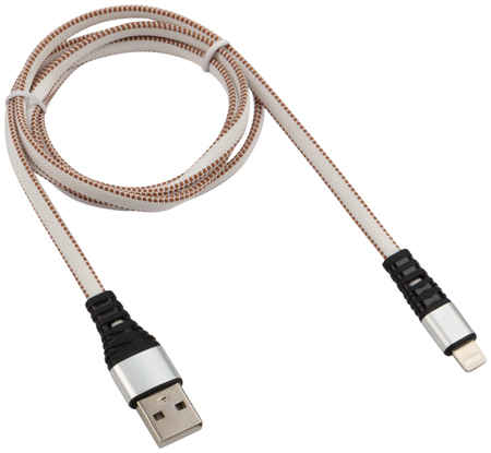 Кабель Rexant USB - Lightning 2.4A 1m White Nylon 18-7056