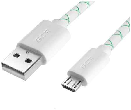 Кабель GCR USB 2.0 AM - microB 5pin 30cm White-Green GCR-53208 GCR-UA9-1