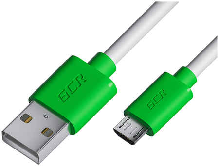 Кабель GCR USB - MicroUSB 1.5m White-Green GCR-53227 GCR-UA1U