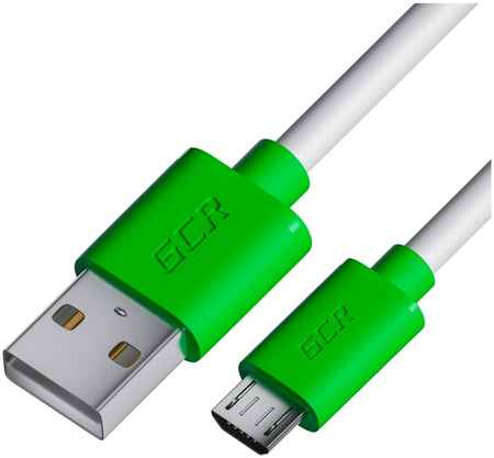 Кабель GCR USB - MicroUSB 1m White-Green GCR-53226 GCR-UA1U