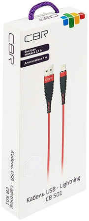 Кабель CBR USB - Lightning 2.1A 1m CB 501 Red 965844463531251