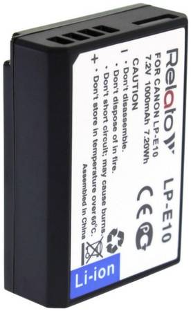 Аккумулятор Relato LP-E10 для Canon EOS 1100D/1200D/1300D/Rebel T3/Rebel T6 965844463533588