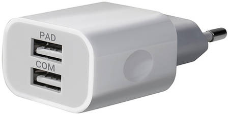 Сетевое зарядное устройство GAL UC-2209, 2xUSB, 2,1 A, white 965844463647002