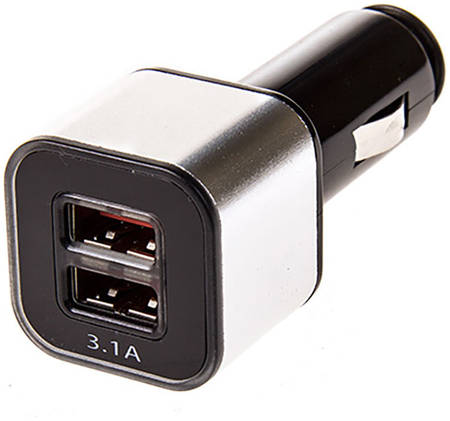 Зарядное устройство (адаптер) 12V USBх2 (1.0+3.1А) SKYWAY Черный/серебро в коробке 965844463688511