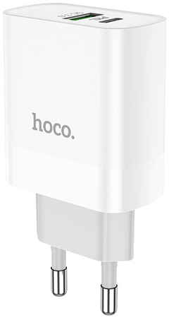 Сетевое зарядное устройство Hoco C80A, 1xUSB; 1xUSB Type-C, 3,1 A, white 965844463697537