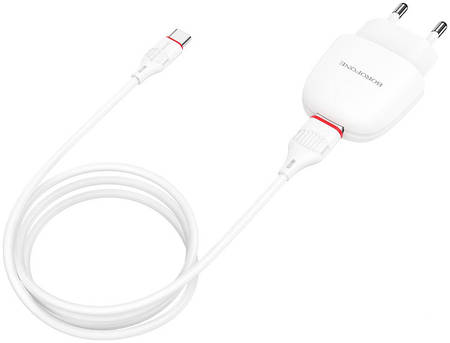 Сетевое зарядное устройство Borofone BA49A Vast Power, 1xUSB, 2,1 A, white 965844463697550