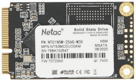 SSD накопитель Netac N5M mSATA 256 ГБ (NT01N5M-256G-M3X)