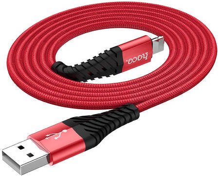 Дата-кабель USB 2.1A для Lightning 8-pin Hoco X38 нейлон 1м Red X38i