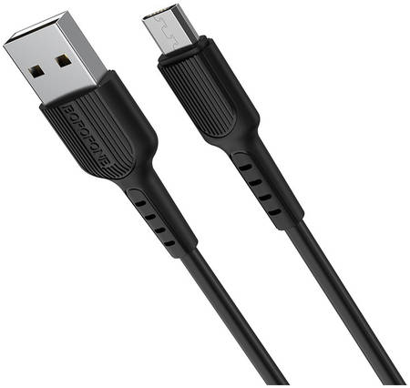 Дата-кабель USB 2.0A для micro USB Borofone BX16 TPE 1м Black BX16m