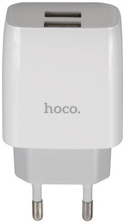 Сетевое зарядное устройство Hoco C73A, 2xUSB, 2,4 A, white 965844463829989