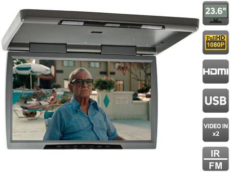 AVEL Потолочный монитор 23,6″ со встроенным Full HD медиаплеером AVS2230MPP (серый) 965844463845170