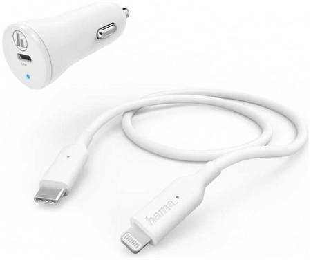 Комплект зарядного устройства HAMA H-183297, USB type-C, 8-pin Lightning (Apple),3A, белый 965844463889052