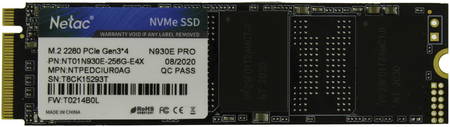 SSD накопитель Netac N930E Pro M.2 2280 256 ГБ (NT01N930E-256G-E4X) 965844463897312