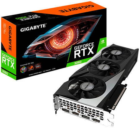 Видеокарта Gigabyte NVIDIA GeForce RTX3060 GAMING OC (GV-N3060GAMING OC-12GD 2.0) GeForce RTX 3060 Gaming OC (LHR)