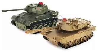 Танковый бой на пульте радиоуправляемый Crossbot Т34 и Abrams M1A2, 1:32, 870634 Танковый бой Crossbot