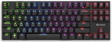Проводная игровая клавиатура Sharkoon PureWriter TKL RGB
