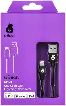 Кабель uBear Force MFI Lightning - USB Kevlar Cable (Metal), черный 965844465520182