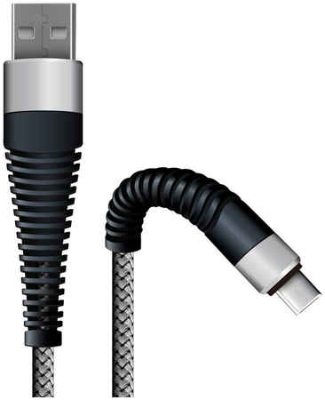 Кабель BoraSCO Fishbone USB/microUSB 3А 1м, серый (38500) 965844465755400