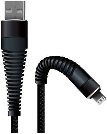 Кабель BoraSCO Fishbone USB/Lightning 3А 1м, черный (38507)