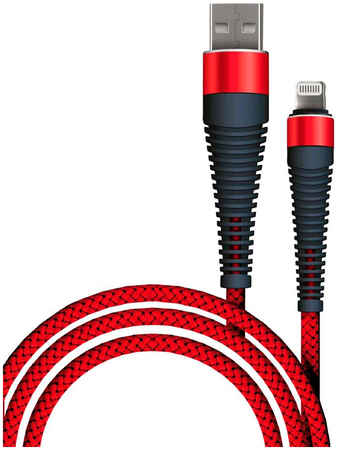 Кабель BoraSCO Fishbone USB/Lightning 3А 1м, красный (50185)