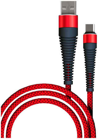 Кабель BoraSCO Fishbone USB/Type-C 3А 1м, красный (50184)