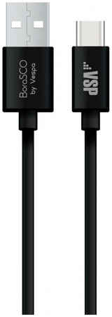 Кабель BoraSCO USB/Type-C 1м, черный (37340) 965844465755439