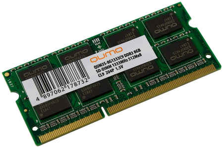 Оперативная память QUMO (QUM3S-8G1333C9(R)), DDR3 1x8Gb, 1333MHz 965844465909868