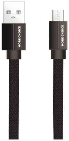 Дата-кабель More choice K20m USB 2.1A для micro плоский USB нейлон 1м Black 965844465965024