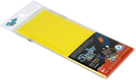 Wobble Works Эко-пластик к 3Д ручке 3Doodler Start, цвет желтый 24 шт 965844466507641