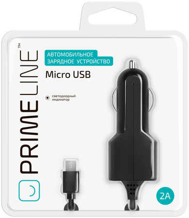 АЗУ micro USB, 2,1A, черный, Prime Line 965844466551270