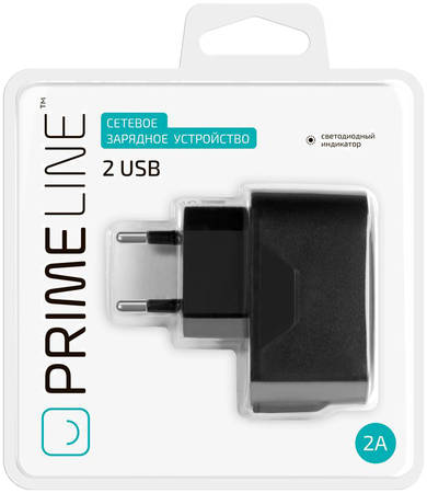 Сетевое зарядное устройство Prime Line 2 USB 2,1A 2,1A 2 USB