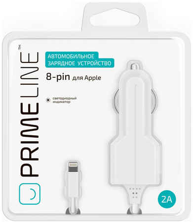 АЗУ 8-pin для Apple, 2,1A, белый, Prime Line 965844466551751