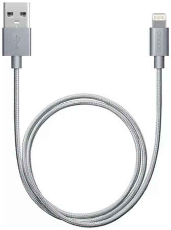 Дата-кабель USB - 8-pin для Apple, алюминий/нейлон, MFI, 1,2м, графит, Deppa 965844466551806