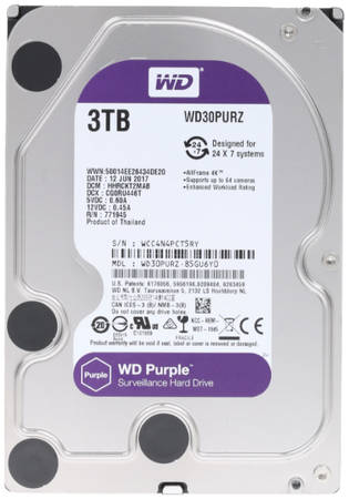 Жесткий диск WD Purple 3ТБ (WD30PURZ) 965844466552041