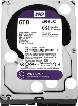Жесткий диск WD Purple 6ТБ (WD60PURZ) 965844466552271