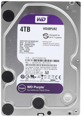 Жесткий диск WD Purple 4ТБ (WD40PURZ) 965844466552795