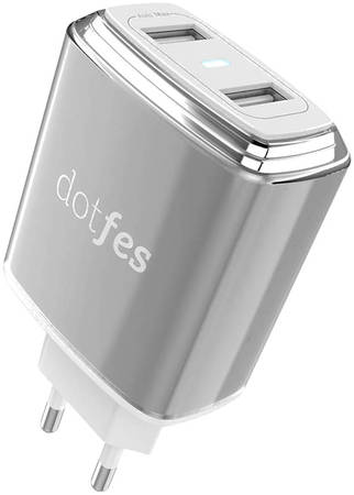 Сетевое зарядное устройство Dotfes C01 Tarnish 2 USB 3,4A