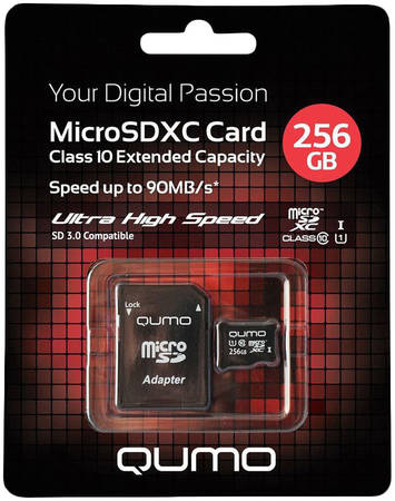 Карта памяти QUMO SD Micro 23633 256GB QM256GMICSDXC10U1
