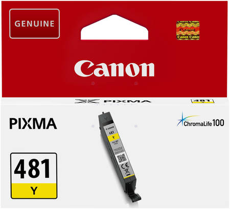 Картридж для струйного принтера Canon CLI-481 Y желтый, оригинал 965844467026711