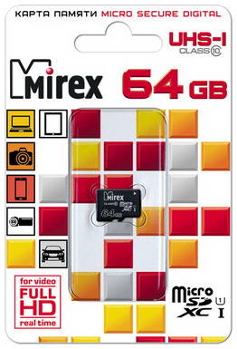 Карта памяти MIREX Micro SDХC MC10SD64 64GB 13612-MC10SD64