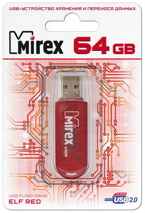 Флешка MIREX Elf 64ГБ Red (13600-FMURDE64) 965844467054211